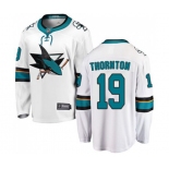 San Jose Sharks #19 Joe Thornton Fanatics Branded White Away Breakaway NHL Jersey