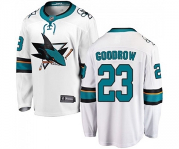 San Jose Sharks #23 Barclay Goodrow Fanatics Branded White Away Breakaway NHL Jersey