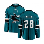 San Jose Sharks #28 Timo Meier Fanatics Branded Teal Green Home Breakaway NHL Jersey