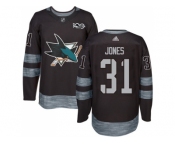 San Jose Sharks #31 Martin Jones Black 1917-2017 100th Anniversary Stitched NHL Jersey