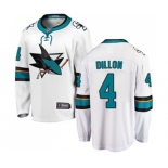 San Jose Sharks #4 Brenden Dillon Fanatics Branded White Away Breakaway NHL Jersey