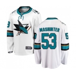 San Jose Sharks #53 Brandon Mashinter Fanatics Branded White Away Breakaway NHL Jersey