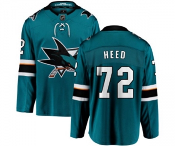 San Jose Sharks #72 Tim Heed Fanatics Branded Teal Green Home Breakaway NHL Jersey