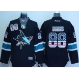 San Jose Sharks #88 Brent Burns Black USA Flag Fashion Stitched NHL Jersey