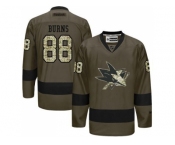 San Jose Sharks #88 Brent Burns Green Salute to Service Stitched NHL Jersey