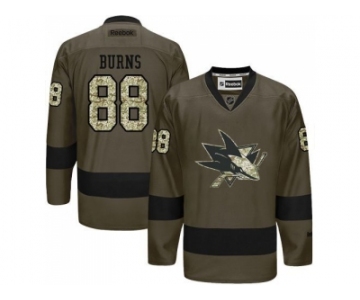 San Jose Sharks #88 Brent Burns Green Salute to Service Stitched NHL Jersey