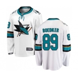 San Jose Sharks #89 Mikkel Boedker Fanatics Branded White Away Breakaway NHL Jersey