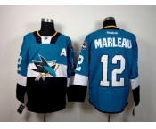 nhl jerseys san jose sharks #12 marleau blue-black[patch A]