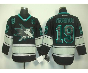 nhl jerseys san jose sharks #19 joe thornton black(C)