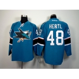 nhl jerseys san jose sharks #48 hertl blue[2014 new stadium]