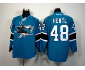 nhl jerseys san jose sharks #48 hertl blue[2014 new stadium]