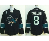 nhl jerseys san jose sharks #8 pavelski black[2014 new stadium]