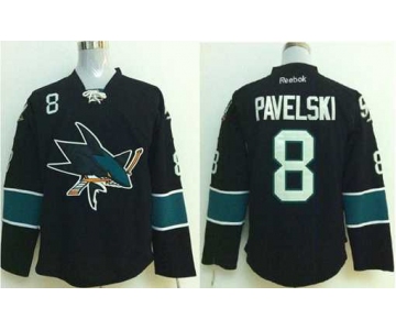 nhl jerseys san jose sharks #8 pavelski black[2014 new stadium]