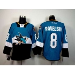 nhl jerseys san jose sharks #8 pavelski blue-black