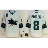 nhl jerseys san jose sharks #8 pavelski white[2014 new stadium]