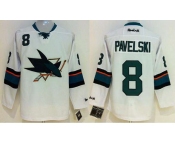 nhl jerseys san jose sharks #8 pavelski white[2014 new stadium]