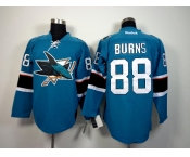 nhl jerseys san jose sharks #88 burns blue[2014 new stadium]