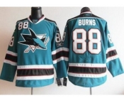 nhl jerseys san jose sharks #88 burns blue