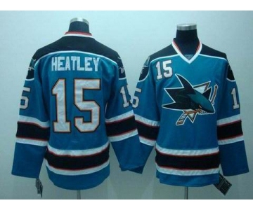 nhl san jose sharks #15 heatley green