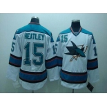 nhl san jose sharks #15 heatley white