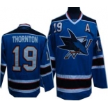 nhl san jose sharks #19 thornton blue