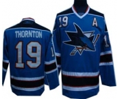 nhl san jose sharks #19 thornton blue