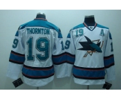 nhl san jose sharks #19 thornton white