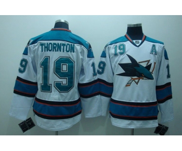 nhl san jose sharks #19 thornton white