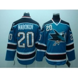 nhl san jose sharks #20 nabokov blue