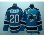 nhl san jose sharks #20 nabokov blue