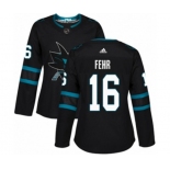 Women Adidas San Jose Sharks #16 Eric Fehr Authentic Black Alternate NHL Jersey