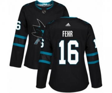 Women Adidas San Jose Sharks #16 Eric Fehr Authentic Black Alternate NHL Jersey