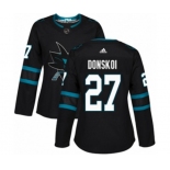 Women Adidas San Jose Sharks #27 Joonas Donskoi Authentic Black Alternate NHL Jersey