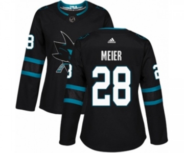 Women Adidas San Jose Sharks #28 Timo Meier Authentic Black Alternate NHL Jersey