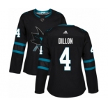 Women Adidas San Jose Sharks #4 Brenden Dillon Authentic Black Alternate NHL Jersey