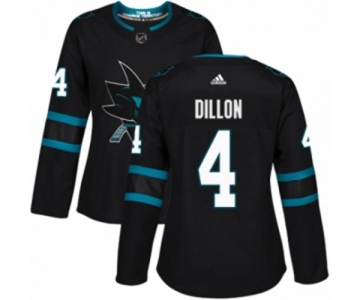 Women Adidas San Jose Sharks #4 Brenden Dillon Authentic Black Alternate NHL Jersey