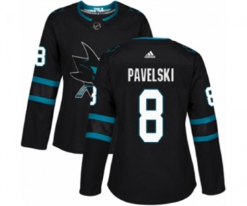 Women Adidas San Jose Sharks #8 Joe Pavelski Premier Black Alternate NHL Jersey