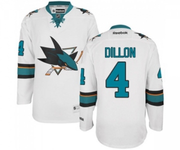 Women Reebok San Jose Sharks #4 Brenden Dillon Authentic White Away NHL Jersey