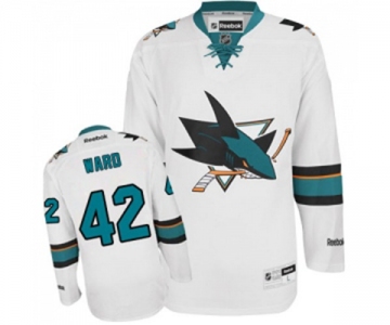 Women Reebok San Jose Sharks #42 Joel Ward Authentic White Away NHL Jersey