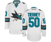 Women Reebok San Jose Sharks #50 Chris Tierney Authentic White Away NHL Jersey