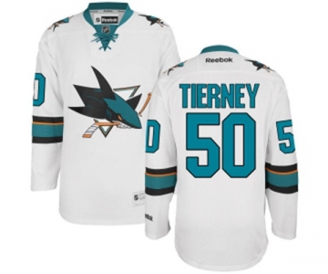 Women Reebok San Jose Sharks #50 Chris Tierney Authentic White Away NHL Jersey