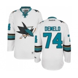 Women Reebok San Jose Sharks #74 Dylan DeMelo Authentic White Away NHL Jersey