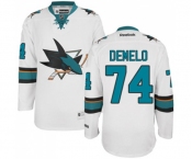 Women Reebok San Jose Sharks #74 Dylan DeMelo Authentic White Away NHL Jersey