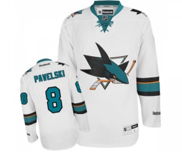 Women Reebok San Jose Sharks #8 Joe Pavelski Authentic White Away NHL Jersey