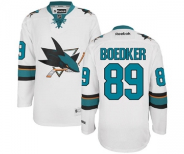 Women Reebok San Jose Sharks #89 Mikkel Boedker Authentic White Away NHL Jersey