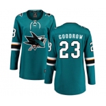 Women San Jose Sharks #23 Barclay Goodrow Fanatics Branded Teal Green Home Breakaway NHL Jersey