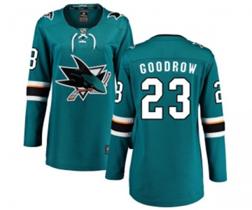 Women San Jose Sharks #23 Barclay Goodrow Fanatics Branded Teal Green Home Breakaway NHL Jersey