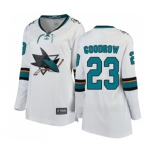 Women San Jose Sharks #23 Barclay Goodrow Fanatics Branded White Away Breakaway NHL Jersey