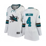 Women San Jose Sharks #4 Brenden Dillon Fanatics Branded White Away Breakaway NHL Jersey