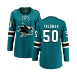 Women San Jose Sharks #50 Chris Tierney Fanatics Branded Teal Green Home Breakaway NHL Jersey